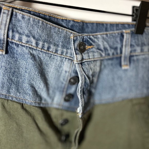 Hudson Women’s High Rise Green Cargo w/ Denim Waistband, 24 Waist, Ankle Pant - Picture 5 of 14